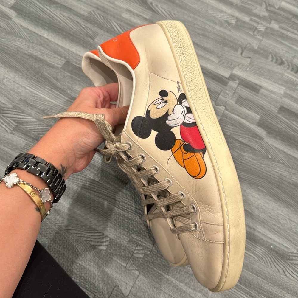 Gucci x Disney Mickey Mouse sneakers; worn once; made to look weathered - Picture 2 of 8